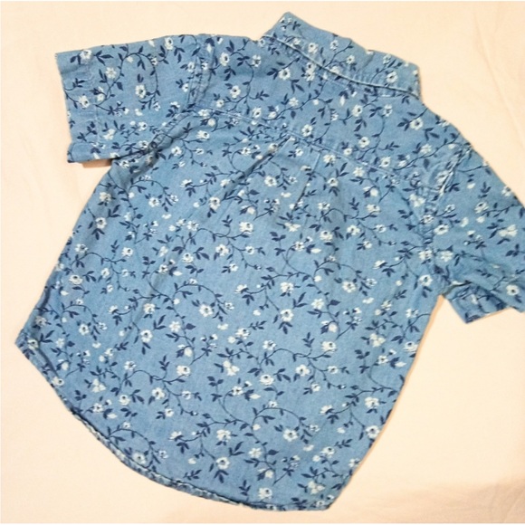 Janie and Jack Denim Blue Floral Shirt - Picture 8 of 8